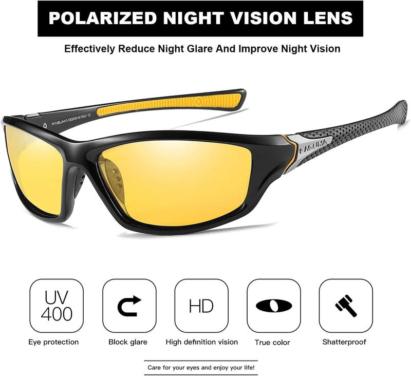 FAGUMA Sports Polarized Sunglasses For Men Cycling Driving Fishing UV400 Protection - Image 4